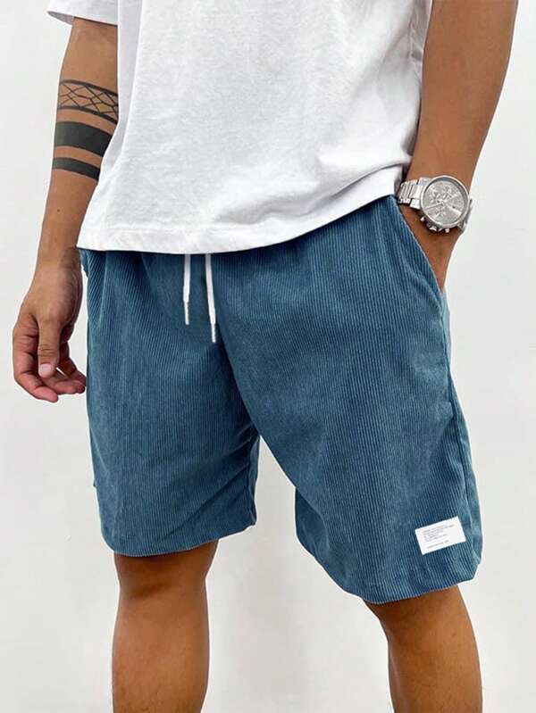 Ridgeway | Men’s Drawstring Ribbed Shorts | Side Pockets Casual Wear-Men Shorts-Eltrendio