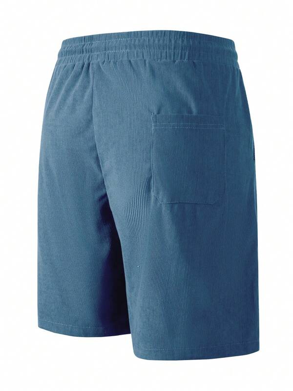 Ridgeway | Men’s Drawstring Ribbed Shorts | Side Pockets Casual Wear-Men Shorts-Eltrendio