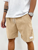 Ridgeway | Men’s Drawstring Ribbed Shorts | Side Pockets Casual Wear-Men Shorts-Eltrendio