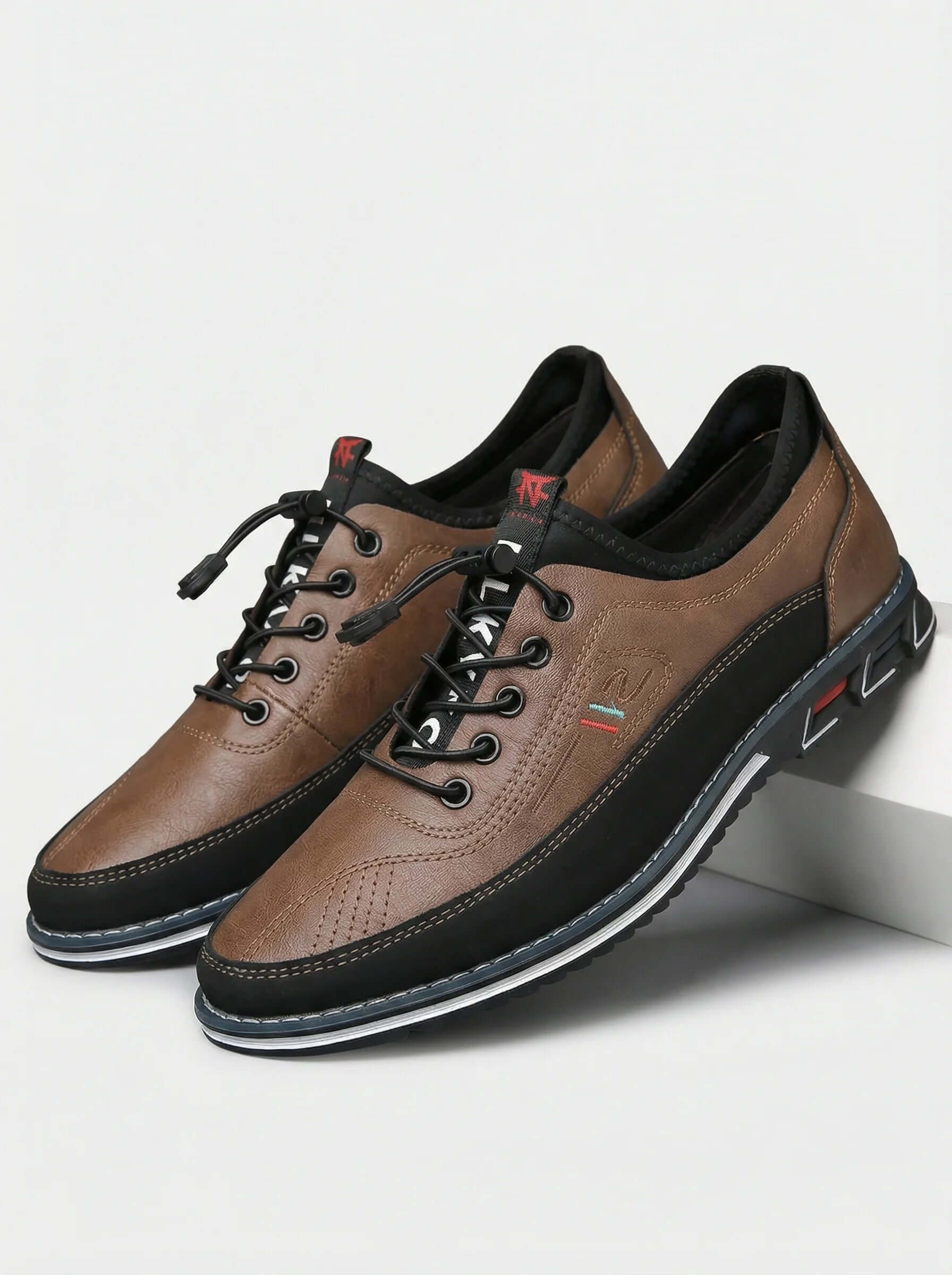 Men Casual Trainers | Lace Up Contrast Design-Men Shoes-Eltrendio