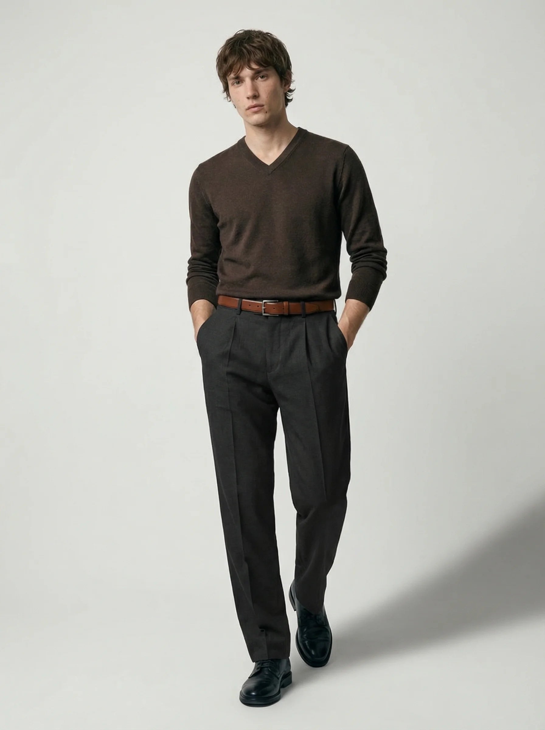 Men Pleated Trousers | Tailored Fit Smart Office Style-Men Trousers-Eltrendio