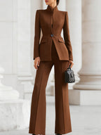 Isabella | Tailored Business Trouser Suit-Women Pantsuit-Eltrendio