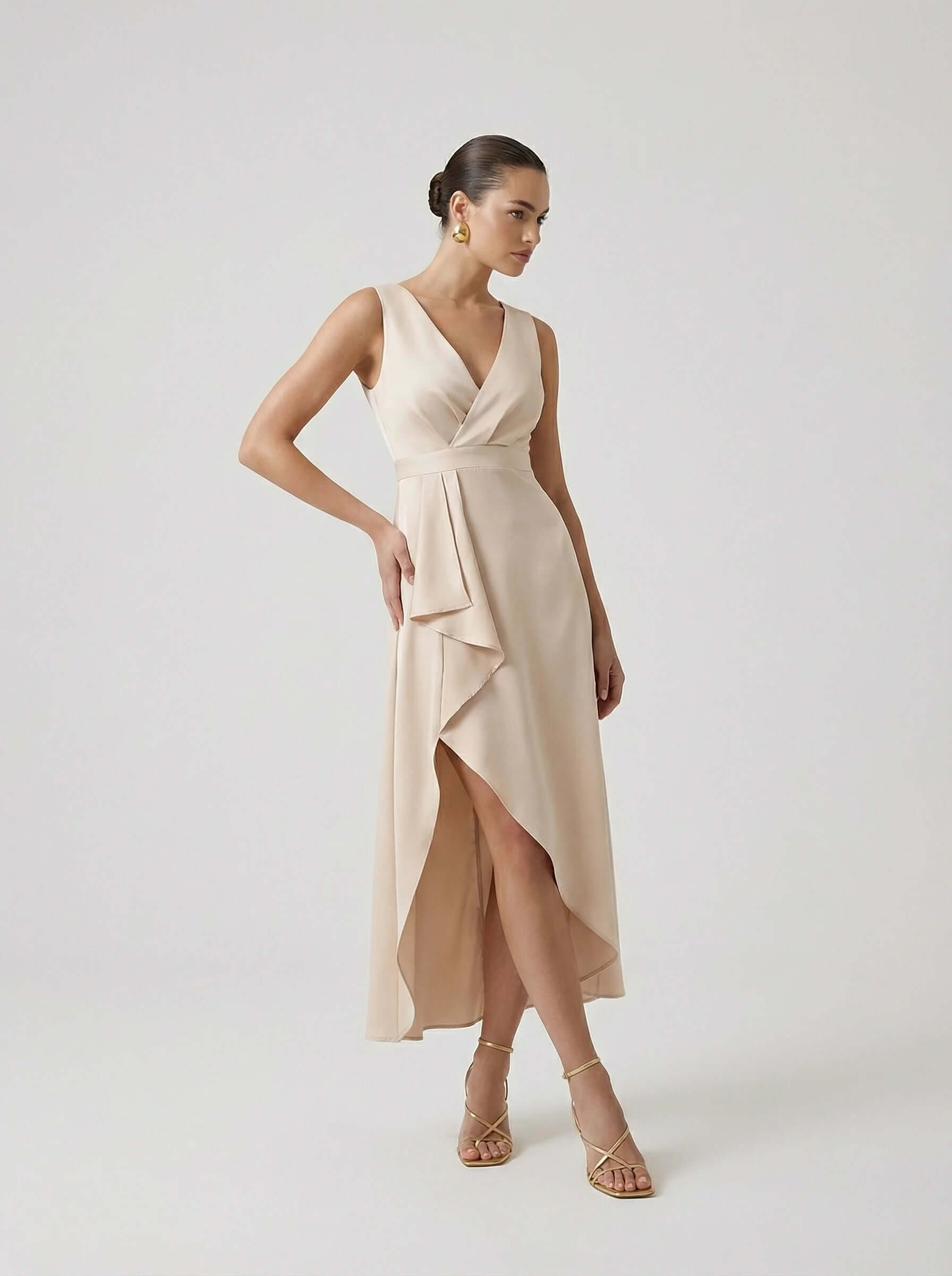 Women Wrap Midi Dress