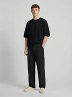 Men Wide Leg Trousers | Drawstring Waist Loose Summer Style-Men Trousers-Eltrendio