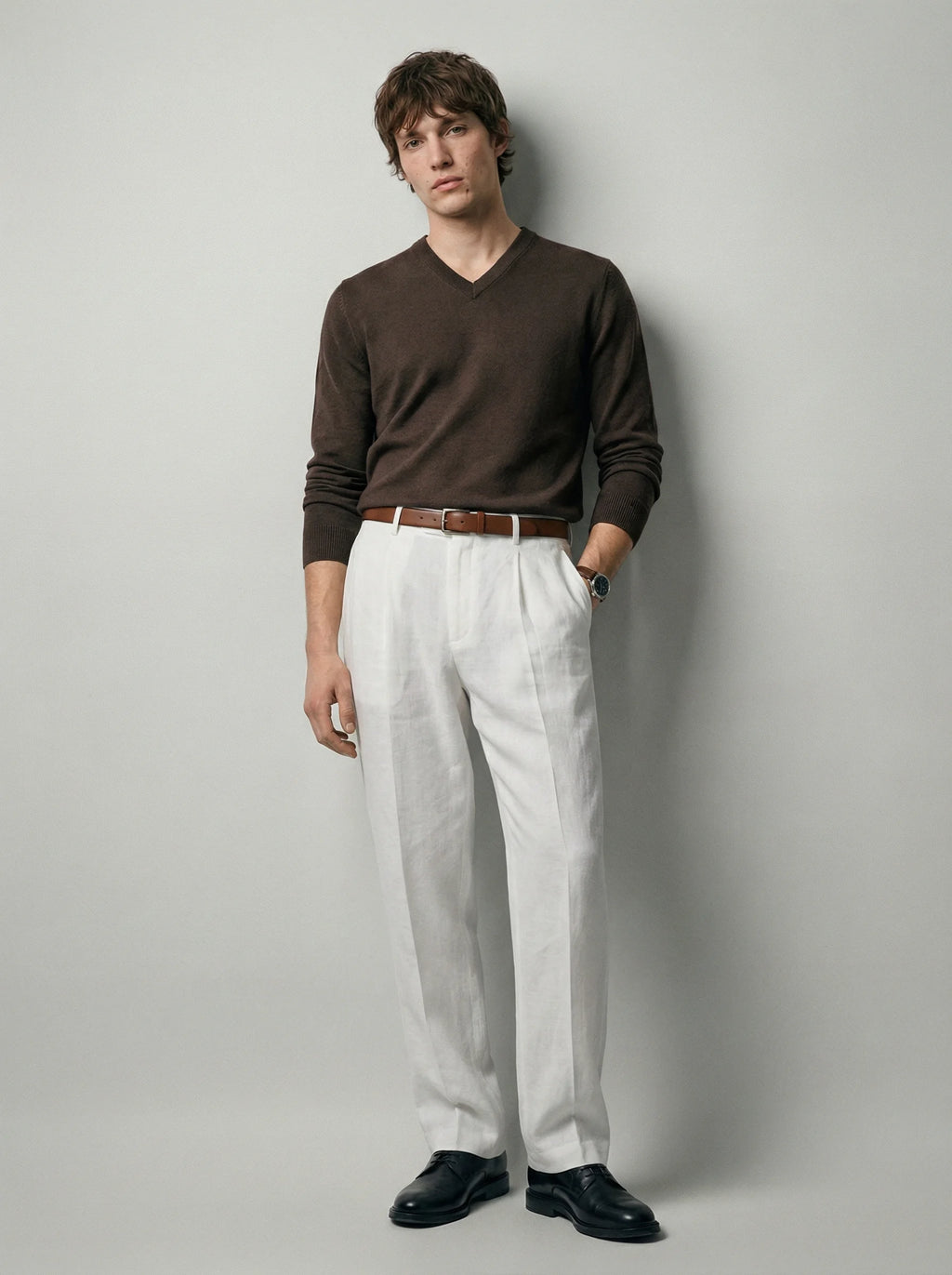 Men Pleated Trousers | Tailored Fit Smart Office Style-Men Trousers-Eltrendio