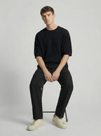 Men Wide Leg Trousers | Drawstring Waist Loose Summer Style-Men Trousers-Eltrendio