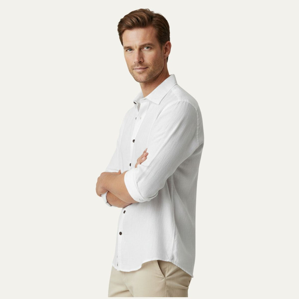 Ashford | Men’s Button Front Casual Shirt | Turn Down Collar Long Sleeves Daily Wear-Men Shirt-Eltrendio