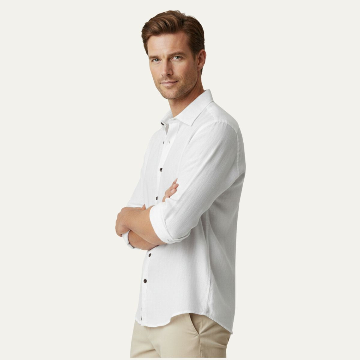 Ashford | Men’s Button Front Casual Shirt | Turn Down Collar Long Sleeves Daily Wear-Men Shirt-Eltrendio