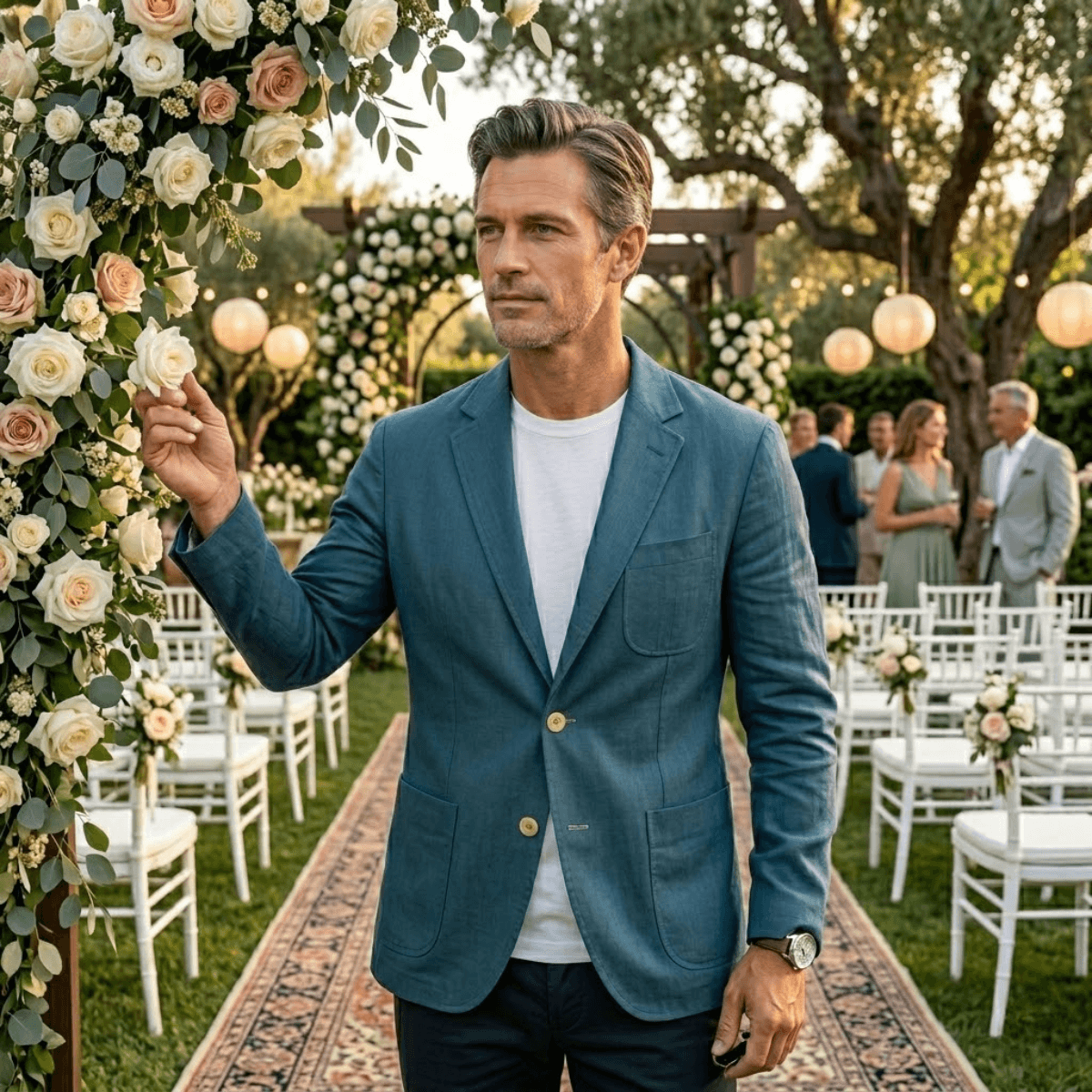 Westbridge | Men’s Single Breasted Blazer | Notch Lapel Patch Pockets Smart Casual Wear-Men Blazer-Eltrendio