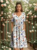 Women Dress | Summer Floral Midi Dress-Women Dress-Eltrendio