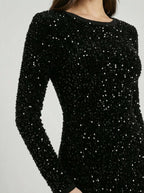 Women Sequin Midi Dress | Long Sleeve Bodycon Design-Women Dress-Eltrendio