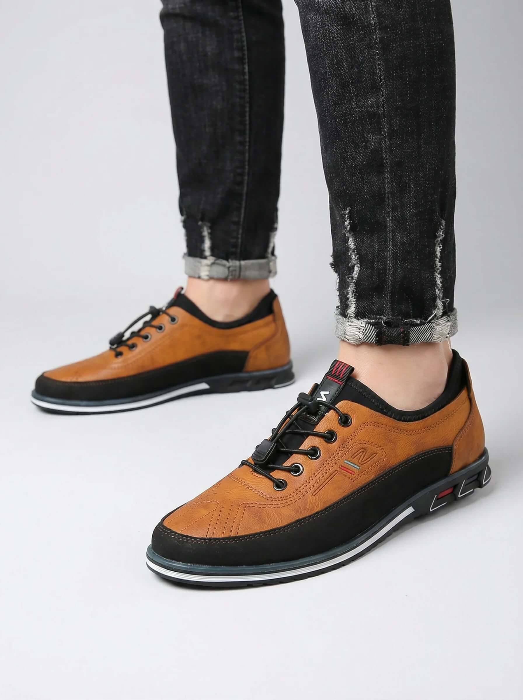 Men Casual Trainers | Lace Up Contrast Design-Men Shoes-Eltrendio