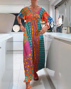 Charlotte | Colourful Summer Boho Maxi Dress-Women Dress-Eltrendio