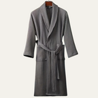 Briarstone | Men’s Belted Waffle Bathrobe | Shawl Collar Patch Pockets Home Wear-Men Bathrobe-Eltrendio
