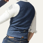 Harrington | Men’s Button Front Waistcoat | V Neck Pocket Detail Formal Wear-Men Vest-Eltrendio