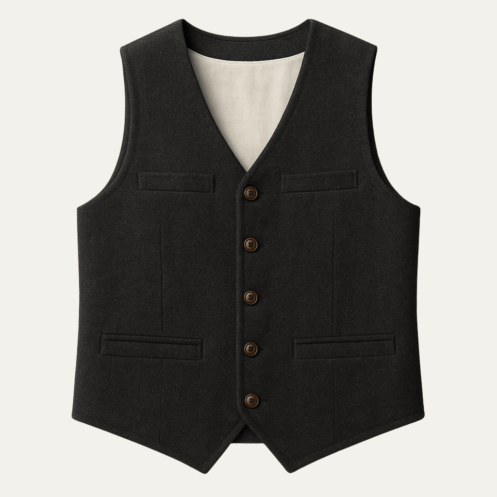 Harrington | Men’s Button Front Waistcoat | V Neck Pocket Detail Formal Wear-Men Vest-Eltrendio
