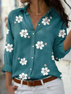 Shirts for Women | Floral Button Up Shirt-Women Shirt-Eltrendio