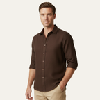 Ashford | Men’s Button Front Casual Shirt | Turn Down Collar Long Sleeves Daily Wear-Men Shirt-Eltrendio