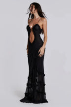Abigail | Women’s Printed Maxi Dress | Cut Out Spaghetti Strap Holiday Wear-Women Dress-Eltrendio