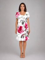 Adeline | Women’s Knee Length Dress | Layered Ruffle Flutter Sleeve-Women Dress-Eltrendio