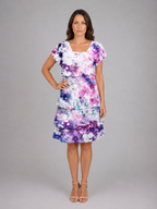 Adeline | Women’s Knee Length Dress | Layered Ruffle Flutter Sleeve-Women Dress-Eltrendio
