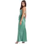 Amelia | Women’s Strapless Maxi Dress | Draped Detail Panel Bodice Evening Dress-Women Dress-Eltrendio
