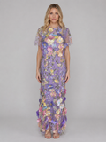 Amelie | Women’s Maxi Dress | Floral Appliqué Wedding Guest-Women Dress-Eltrendio