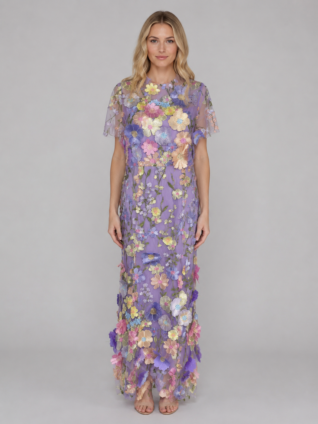 Amelie | Women’s Maxi Dress | Floral Appliqué Wedding Guest-Women Dress-Eltrendio