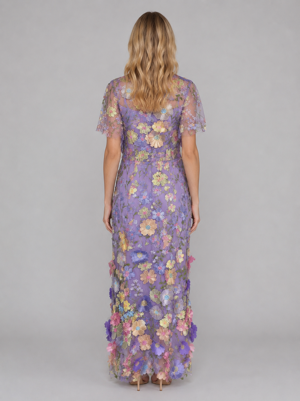 Amelie | Women’s Maxi Dress | Floral Appliqué Wedding Guest-Women Dress-Eltrendio