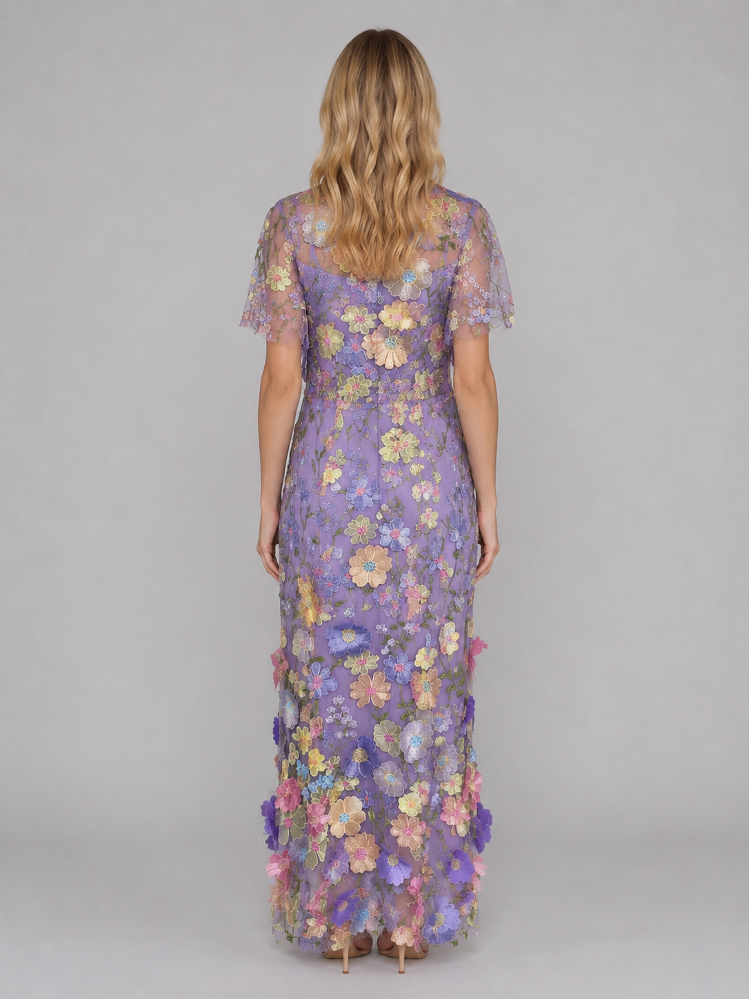 Amelie | Women’s Maxi Dress | Floral Appliqué Wedding Guest-Women Dress-Eltrendio