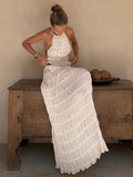 Arabella | Women’s Two Piece Outfit Set | Halter Crop Top Wedding Wear-Women Outfit Set-Eltrendio