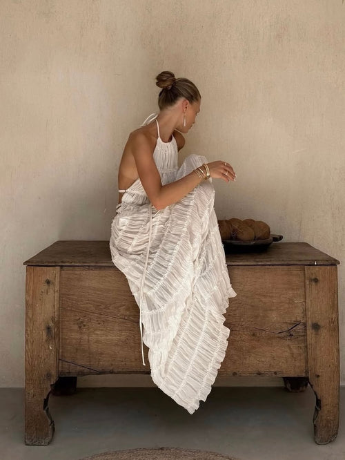 Arabella | Women’s Two Piece Outfit Set | Halter Crop Top Wedding Wear-Women Outfit Set-Eltrendio