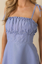 Aria | Women’s Mini Dress | Tie Strap Shirred Sundress-Women Dress-Eltrendio