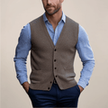 Arthur | Men’s Button Front Vest | V Neck Wedding Waistcoat-Men Vest-Eltrendio