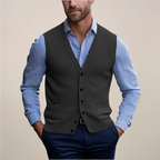 Arthur | Men’s Button Front Vest | V Neck Wedding Waistcoat-Men Vest-Eltrendio