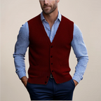 Arthur | Men’s Button Front Vest | V Neck Wedding Waistcoat-Men Vest-Eltrendio