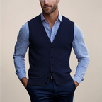Arthur | Men’s Button Front Vest | V Neck Wedding Waistcoat-Men Vest-Eltrendio
