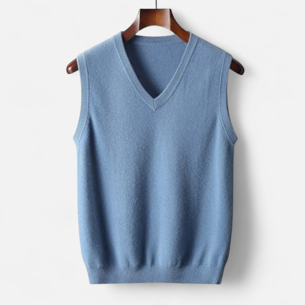 Ashwell | Men’s V Neck Sweater Vest | Sleeveless Knit Pullover Smart Casual Wear-Men Vest-Eltrendio