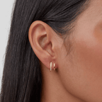 Aurielle | Women’s Crystal Accent Hoop Earrings | Open Hoop Pavé Detail Everyday Wear-Earrings-Eltrendio