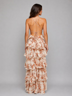 Aurora | Women’s Maxi Dress | Tiered Ruffle Floral Print-Women Dress-Eltrendio