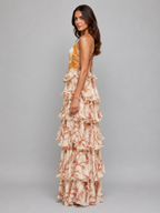 Aurora | Women’s Maxi Dress | Tiered Ruffle Floral Print-Women Dress-Eltrendio