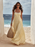 Aurora | Women’s Strappy Maxi Dress | Tiered Skirt Holiday Wear-Women Dress-Eltrendio