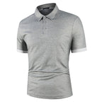 Bayside | Men’s Polo Shirt | Contrast Sleeve Trim Button Placket Casual Wear-Men Polo-Eltrendio