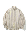 Beckett | Unisex Oversized Shirt | Striped Cotton Korean Y2K Style-Eltrendio