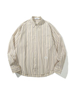 Beckett | Unisex Oversized Shirt | Striped Cotton Korean Y2K Style-Eltrendio
