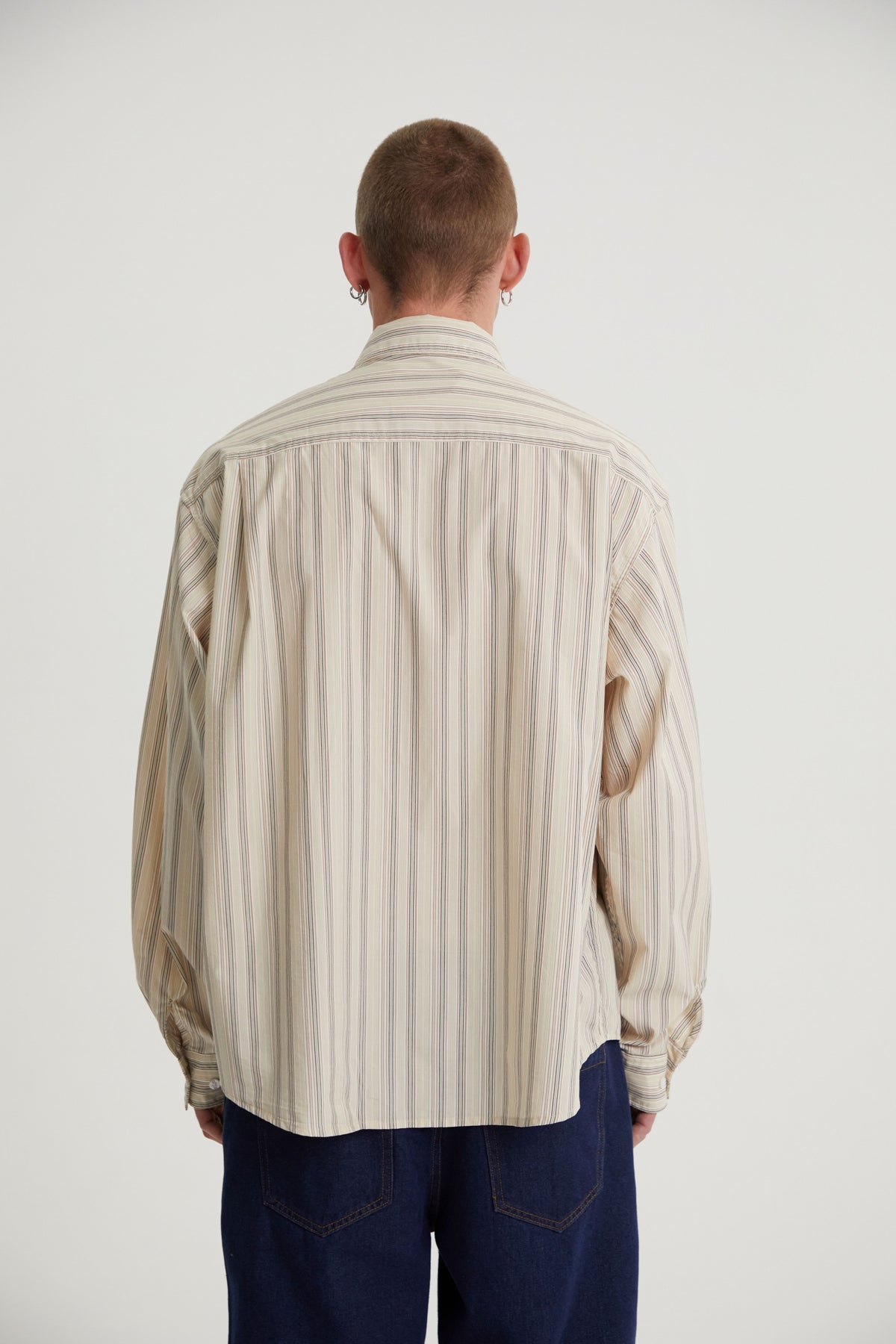 Beckett | Unisex Oversized Shirt | Striped Cotton Korean Y2K Style-Eltrendio
