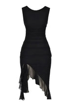 Bethany | Women’s Ruched Midi Dress | Sleeveless Asymmetric Hem Occasion Wear-Women Dress-Eltrendio