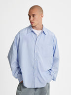 Blair | Unisex Oversized Shirt | Striped Long Sleeve Casual Style-Eltrendio