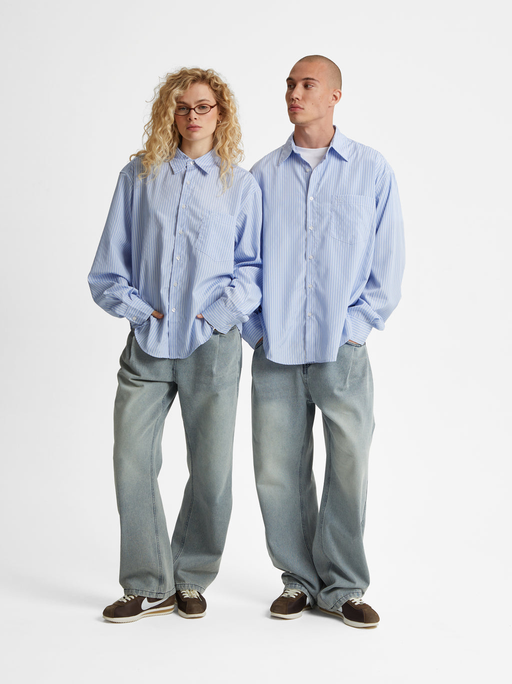 Blair | Unisex Oversized Shirt | Striped Long Sleeve Casual Style-Eltrendio