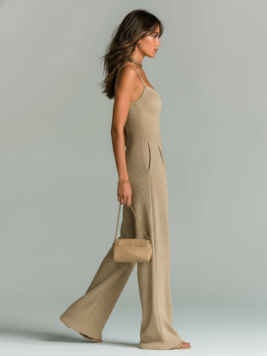 Brielle | Women’s Wide Leg Jumpsuit | Spaghetti Strap Pocket Holiday Wear-Women Jumpsuit-Eltrendio